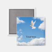 美しい白い鳩テンプレート マグネット (正面/裏面)