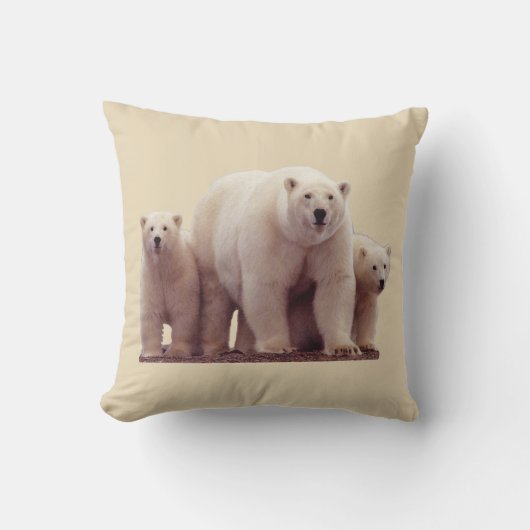 美しい白くまの北極野性生物の装飾用クッション クッション (正面)