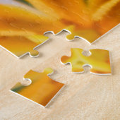 美しい白とオレンジと赤の花 ジグソーパズル (側面)