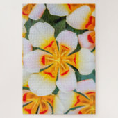 美しい白とオレンジと赤の花 ジグソーパズル (縦)