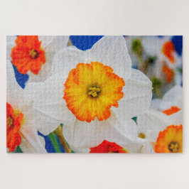 美しい白とオレンジの花 ジグソーパズル