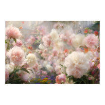 美しい白とピンクの芍薬の水彩画