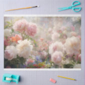 美しい白とピンクの芍薬の水彩画 薄葉紙 (クラフト)