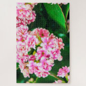 美しい白とピンクの花 ジグソーパズル (縦)