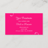 美しい白とピンクの装飾用の斜角華美 名刺 (裏面)