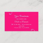 美しい白とピンク華美とポートレート写真 名刺 (裏面)