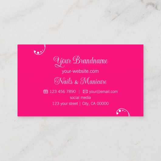 美しい白とピンク華美とポートレート写真 名刺 (裏面)