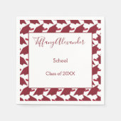 美しい白とブルゴーニュの卒業 スタンダードカクテルナプキン (正面)