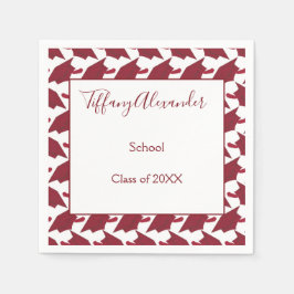 美しい白とブルゴーニュの卒業 スタンダードカクテルナプキン