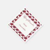 美しい白とブルゴーニュの卒業 スタンダードカクテルナプキン (角)