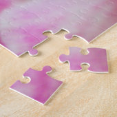 美しい白と明るい赤紫色の花 ジグソーパズル (側面)