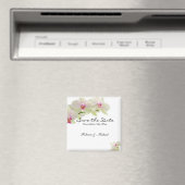 美しい白と熱いピンクの蘭の日を保存 マグネット (インサイチュ (食洗機))