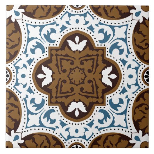 🤍🤎美しい白と茶色のアズレホスV タイル (正面)