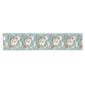 美しい白と赤の芍薬 ショートテーブルランナー (横)