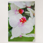 美しい白と赤の花 ジグソーパズル (縦)