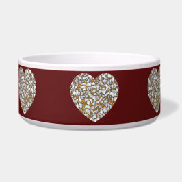 美しい白と金ゴールドの大理石テクスチャハート ボウル