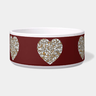 美しい白と金ゴールドの大理石テクスチャハート ボウル