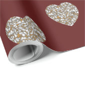 美しい白と金ゴールドの大理石テクスチャハート ラッピングペーパー (ロールコーナー)