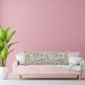 美しい白と金ゴールドの3Dフローラ ボディピロー