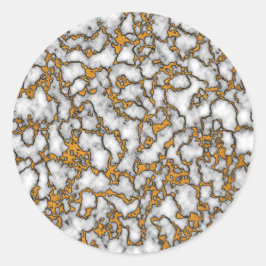 美しい白と金ゴールドマーブルテクスチャデザイン ラウンドシール