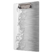 美しい白と銀のデザインクリップボード クリップボード (左)