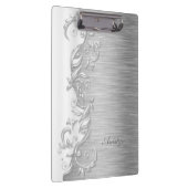 美しい白と銀のデザインクリップボード クリップボード (右)