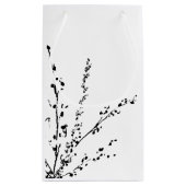 美しい白と黒のミニマルなブライダルシャワー スモールペーパーバッグ (裏面)