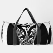 美しい白と黒を独自に作成 ダッフルバッグ (正面)