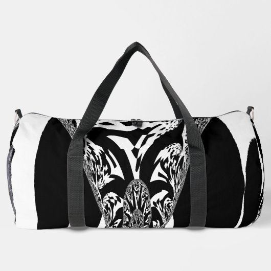 美しい白と黒を独自に作成 ダッフルバッグ (裏面)