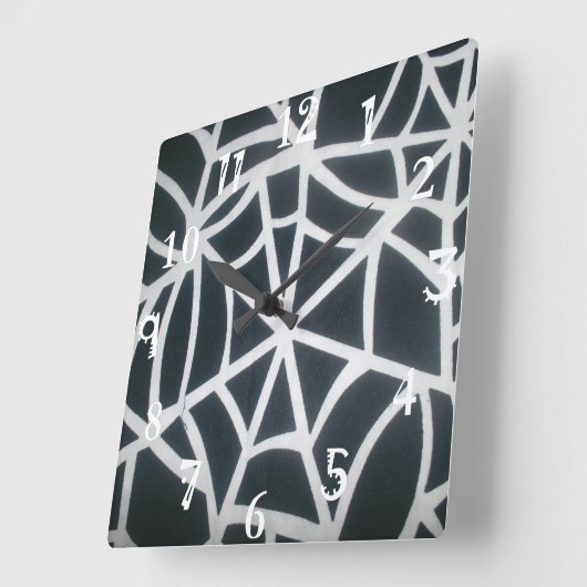 美しい白と黒を自分で作る スクエア壁時計 (傾斜)