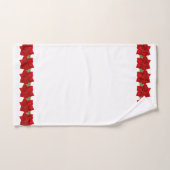 美しい白にクリスマスレッドポインセチア バスタオルセット (ハンドタオル)