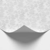 美しい白のダマスク花柄プリント ラッピングペーパー (角)