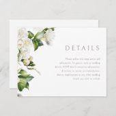 美しい白のフローラ結婚の詳細 エンクロージャーカード (正面/裏面)
