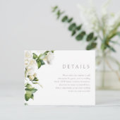 美しい白のフローラ結婚の詳細 エンクロージャーカード (スタンド正面)