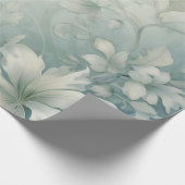 美しい白のフローラ ラッピングペーパー (角)