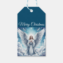 美しい白の守護天使 ギフトタグ