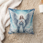 美しい白の守護天使 クッション (ブランケット)