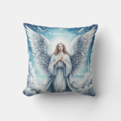美しい白の守護天使 クッション (正面)