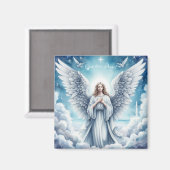 美しい白の守護天使 マグネット (正面/裏面)