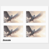 美しい白の平和の鳩 長方形シール (シート)