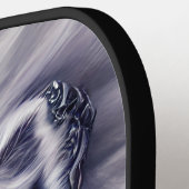 美しい白の装甲戦士ライオンシェルパ ピックルボールラケット (左詳細)