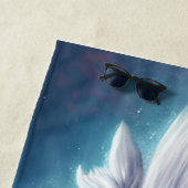 美しい白の装甲戦士ライオン ビーチタオル (インサイチュ)