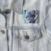 美しい白の装甲戦士ライオン 缶バッジ (インサイチュ)