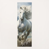 美しい白の馬術 ヨガマット (正面)