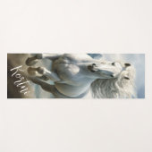 美しい白の馬術 ヨガマット (正面(横))