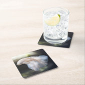 美しい白シャメスベッタファイティングフィッシュ スクエアペーパーコースター (インサイチュ)