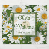 美しい白デイジー白フローラ庭園 スパークリングワインラベル (シングルラベル)