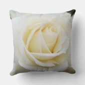 美しい白バラの写真ポリエステル クッション (裏面)