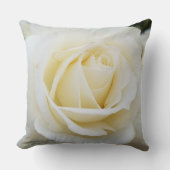 美しい白バラの写真ポリエステル クッション (正面)