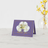 美しい白バラ色の背景シックありがとう カード (黄色い花)